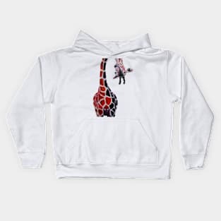 Giraffe acrylic painting Kids Hoodie